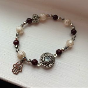 Handmade Stretch Hamsa Charm Bracelet